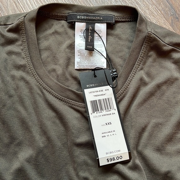 BCBG olive sleeve shirt size XXS - Picture 3 of 3